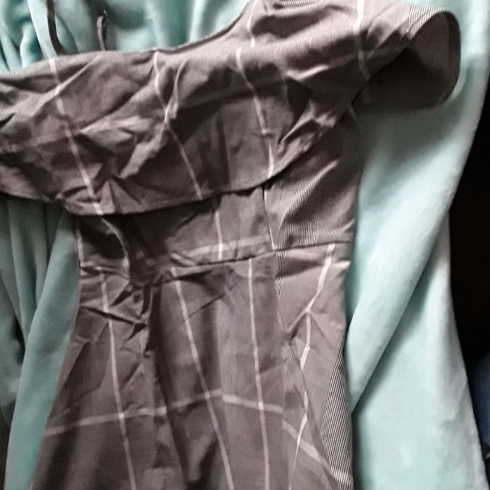 Grey off the shoulder dress